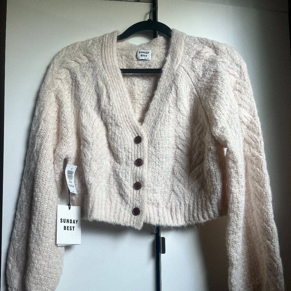 Aritzia Sunday Best Cropped Knit Cardigan